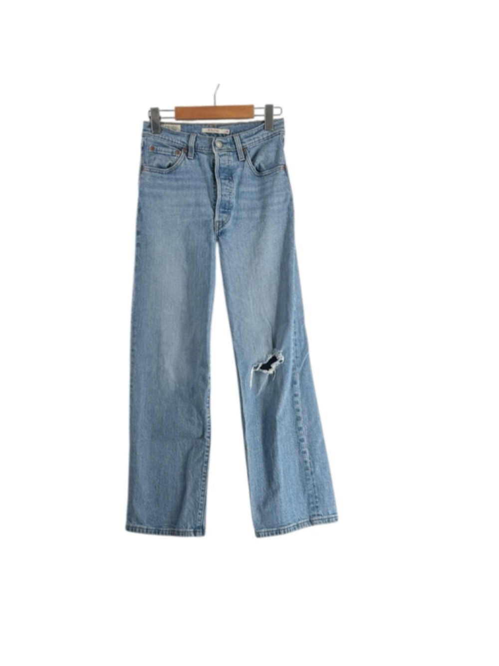 Levi's Ribcage Straight Jeans Light Blue 90's y2k highrise denim sz 26